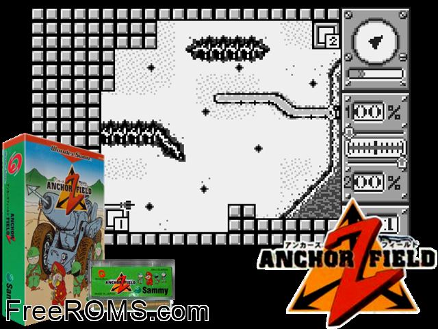 Anchor Field Z (J) [M] Wonderswan game showing 3D box cover and gameplay screenshot